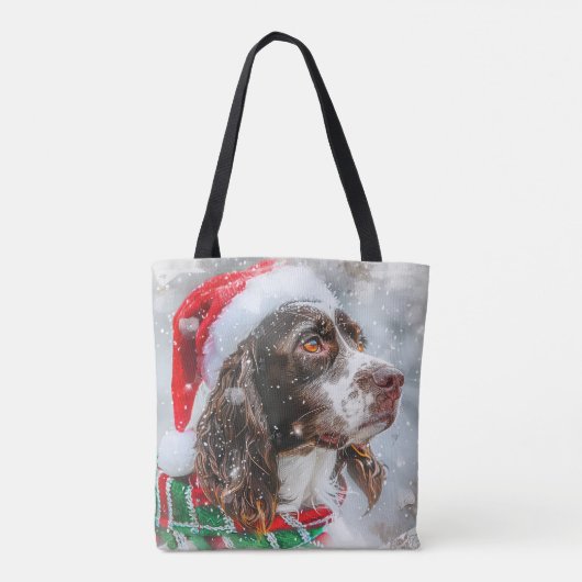 Springer Spaniel Hond Kerstfeest Tote Bag (Achterkant)