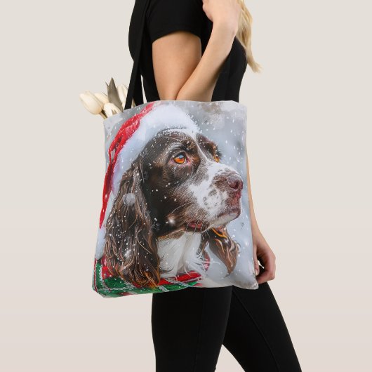 Springer Spaniel Hond Kerstfeest Tote Bag (Dichtbij)