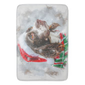 Springer Spaniel hond Kerstmis Festief Badmat (Voorkant Verticaal)