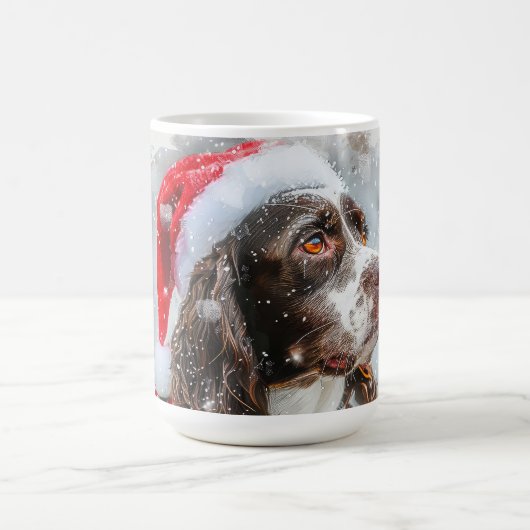 Springer Spaniel hond Kerstmis Festief Koffiemok (Center)
