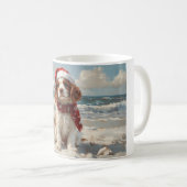 Springer Spaniel Hond Kerstmis Vintage Strand Koffiemok (Voorkant rechts)