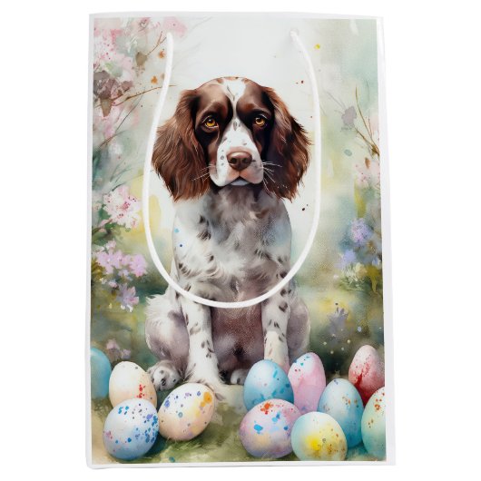 Springer Spaniël Hond met Paaseieren Vakantie Medium Cadeauzakje (Voorkant)