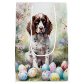 Springer Spaniël Hond met Paaseieren Vakantie Medium Cadeauzakje (Achterkant)