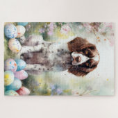 Springer Spaniel hond met Pasen Eieren Vakantie Legpuzzel (Horizontaal)