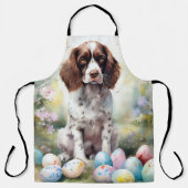 Springer Spaniel hond met Pasen eieren Vakantie Schort (Voorkant)
