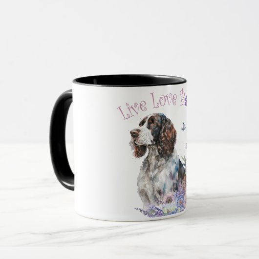 Springer Spaniel Hond Mom Floral Mok (Voorkant links)