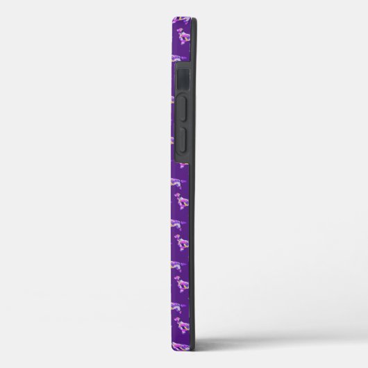 Springer Spaniel Hond Paarse Silhouet Monogram Case-Mate iPhone Case (Achterkant / Links)