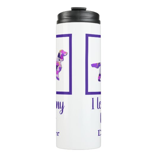Springer Spaniël Hond Silhouet Schattig Paarse PY& Thermosbeker (Voorkant)