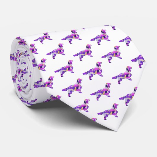 Springer Spaniel Hond Silhouet Wit Stropdas (Opgerold)