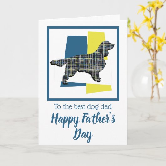 Springer Spaniel hond trikleur Vaderdag kaart (Gele Bloem)