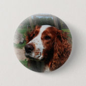 Springer Spaniel Hondenkunst Ronde Button 5,7 Cm (Voorkant)