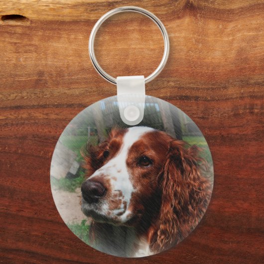 Springer Spaniel Hondenkunst Sleutelhanger (Voorkant)