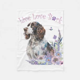 Springer Spaniel Hondenmoeder Bloemen Fleece Deken