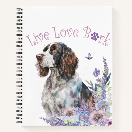Springer Spaniel Hondenmoeder Bloemstuk Notitieboek (Voorkant)
