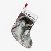 Springer Spaniel hondenpupil slaapt in bed speelgo Kleine Kerstsok (Voorkant (Hangend))