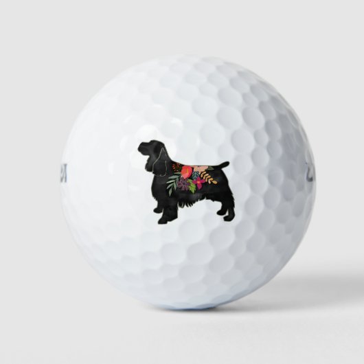 Springer Spaniel Hondenras Bohemian Floral Golfballen (Voorkant)