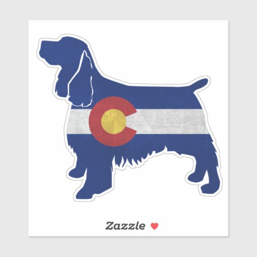 Springer Spaniel Hondenras Colorado Flag Sticker (Vel)