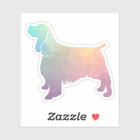 Springer Spaniel Hondenras Geo Silhouette Pastel Sticker (Vel)