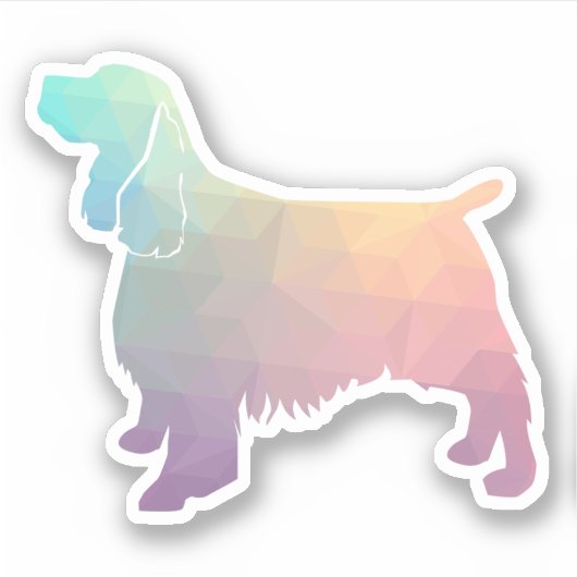 Springer Spaniel Hondenras Geo Silhouette Pastel Sticker (Voorkant)