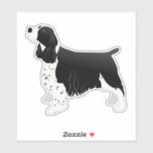 Springer Spaniel Hondenras Side Uitzicht Silhouett Sticker (Vel)