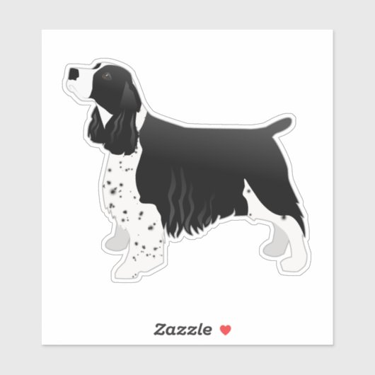 Springer Spaniel Hondenras Side Uitzicht Silhouett Sticker (Vel)