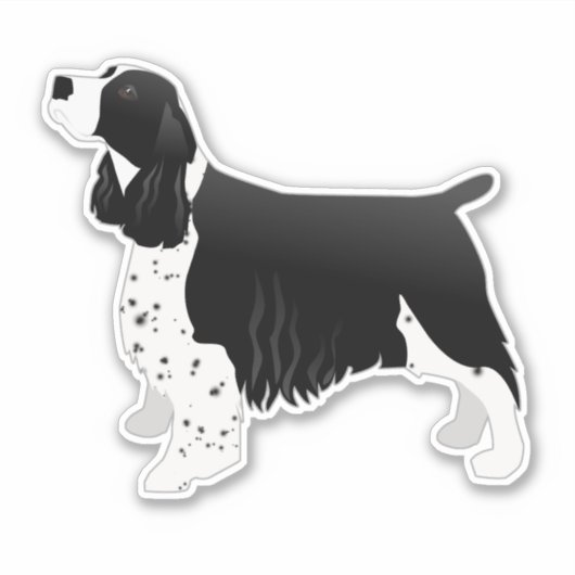 Springer Spaniel Hondenras Side Uitzicht Silhouett Sticker (Voorkant)