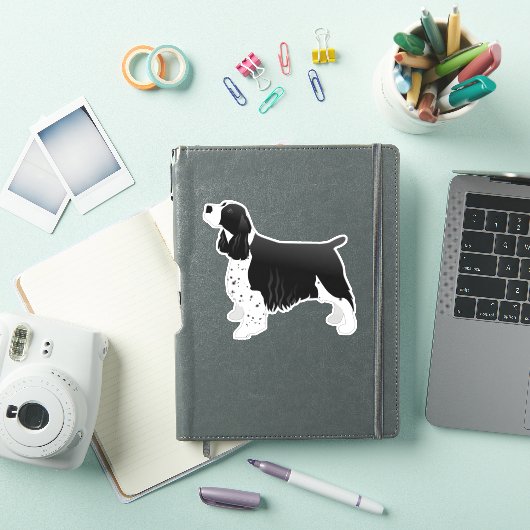 Springer Spaniel Hondenras Side Uitzicht Silhouett Sticker (iPad Cover)