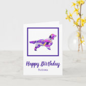 Springer Spaniel Hondensilhouet Paarse PY&B Kaart (Gele Bloem)