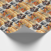 Springer Spaniel in de herfst verlaat Thanksgiving Cadeaupapier (Hoek)