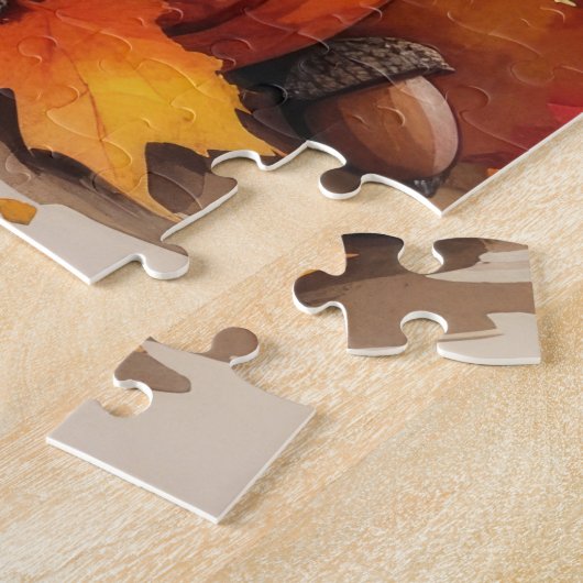 Springer Spaniel in de herfst verlaat Thanksgiving Legpuzzel (Zijkant)