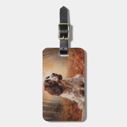 Springer Spaniël in Herfstbladeren Herfst Inspire Bagagelabel (Voorkant verticaal)