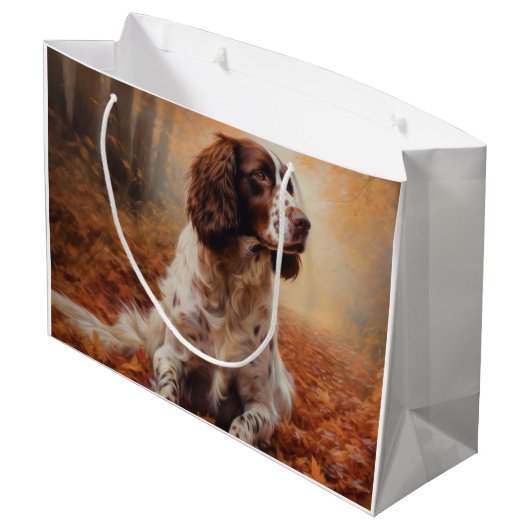 Springer Spaniël in Herfstbladeren Herfst Inspire Groot Cadeauzakje (Achterkant Gekanteld)