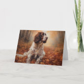 Springer Spaniël in Herfstbladeren Herfst Inspire Kaart (Voorkant)