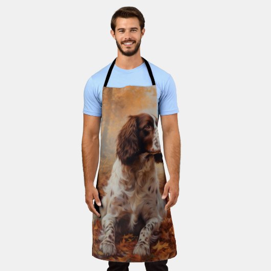 Springer Spaniël in Herfstbladeren Herfst Inspire Schort (Gedragen)