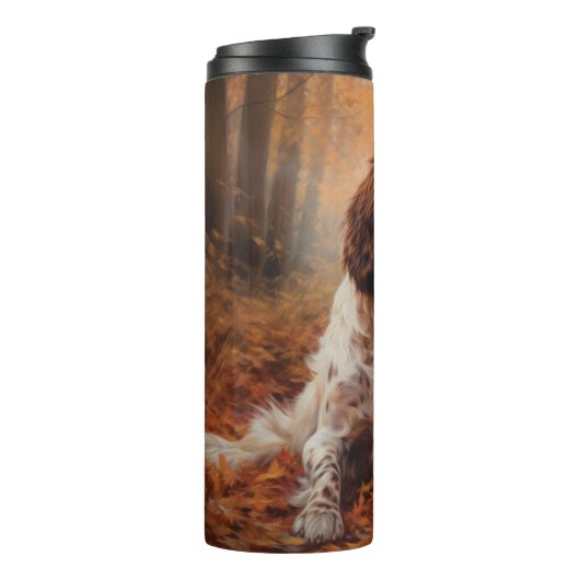Springer Spaniël in Herfstbladeren Herfst Inspire Thermosbeker (Gedraaid links)