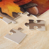 Springer Spaniel in herfstbladeren Thanksgiving Ku Legpuzzel (Zijkant)