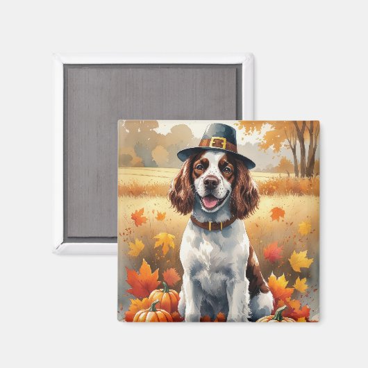 Springer Spaniel in herfstbladeren Thanksgiving Ku Magneet (Voorkant / Achterkant)