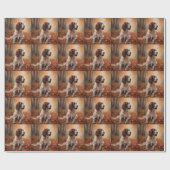 Springer Spaniel in herfstbladeren val inspireert Cadeaupapier (Vlak)