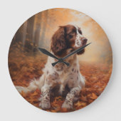 Springer Spaniel in herfstbladeren val inspireert Grote Klok (Voorkant)