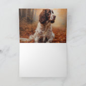 Springer Spaniel in herfstbladeren val inspireert Kaart (Binnen)