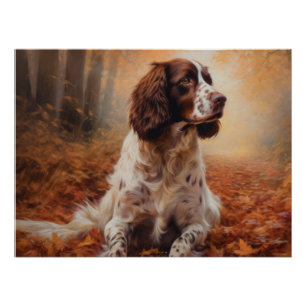 Springer Spaniel in herfstbladeren val inspireert  Perfect Poster