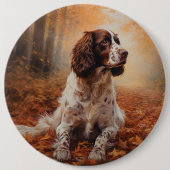 Springer Spaniel in herfstbladeren val inspireert Ronde Button 6,0 Cm (Voorkant)