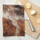 Springer Spaniel in herfstbladeren val inspireert Theedoek (Quarter Fold)