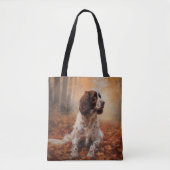 Springer Spaniel in herfstbladeren val inspireert Tote Bag (Voorkant)