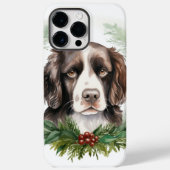 Springer spaniel kerst krans feestelijke pup Case-Mate iPhone case (Achterkant)