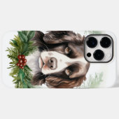 Springer spaniel kerst krans feestelijke pup Case-Mate iPhone case (Achterkant (horizontaal))