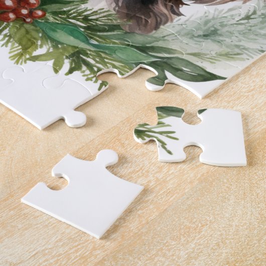 Springer spaniel kerst krans feestelijke pup legpuzzel (Zijkant)