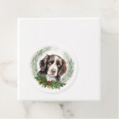 Springer spaniel Kerst Krans Festieve Pup Bedankjes Labels (In situ)