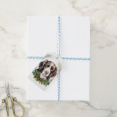 Springer Spaniel Kerst Krans Festieve Pup Cadeaulabel (Met Touw)