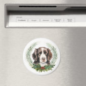 Springer Spaniel Kerst Krans Festieve Pup Magneet (Insitu (Vaatwasser))